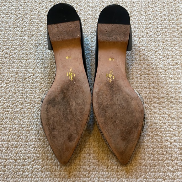 Black and snake skin d’Orsay flats - Picture 6 of 7